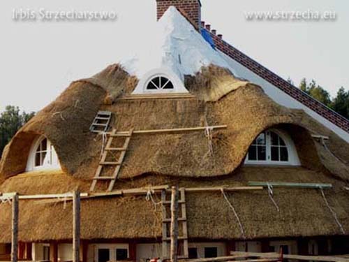 finished with clinker chimney, Sepatec fire-proofing construction insulation for thatched roofs