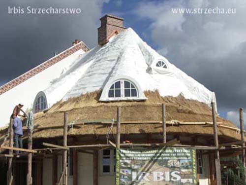 Thatch: chimney clinker, Sepatec - fire insulation of the structure