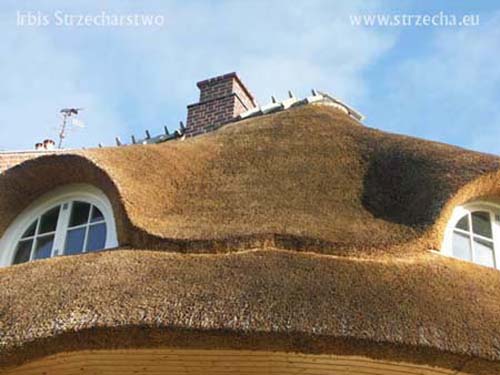 Reed roof: working with thatched roofs, 'eye crook', contractor company Irbis