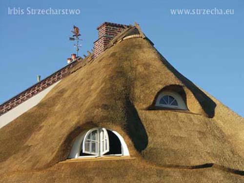 Thatching: the roof covering is pampered and impregnated with fire protection, the Irbis Thatcher