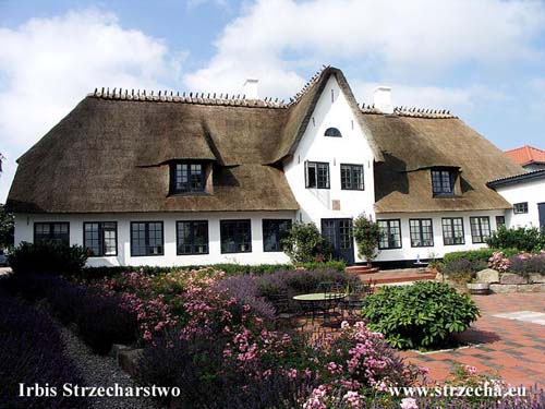 Benniksgaard after making a new thatched roof - new windows with a new shape, new window location and their enlargement